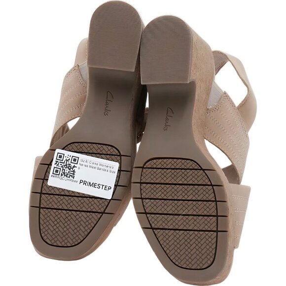 Clarks Nerisa West Platform Wedge Slingback Sandals Cream Women's US 6 - Picture 6 of 6